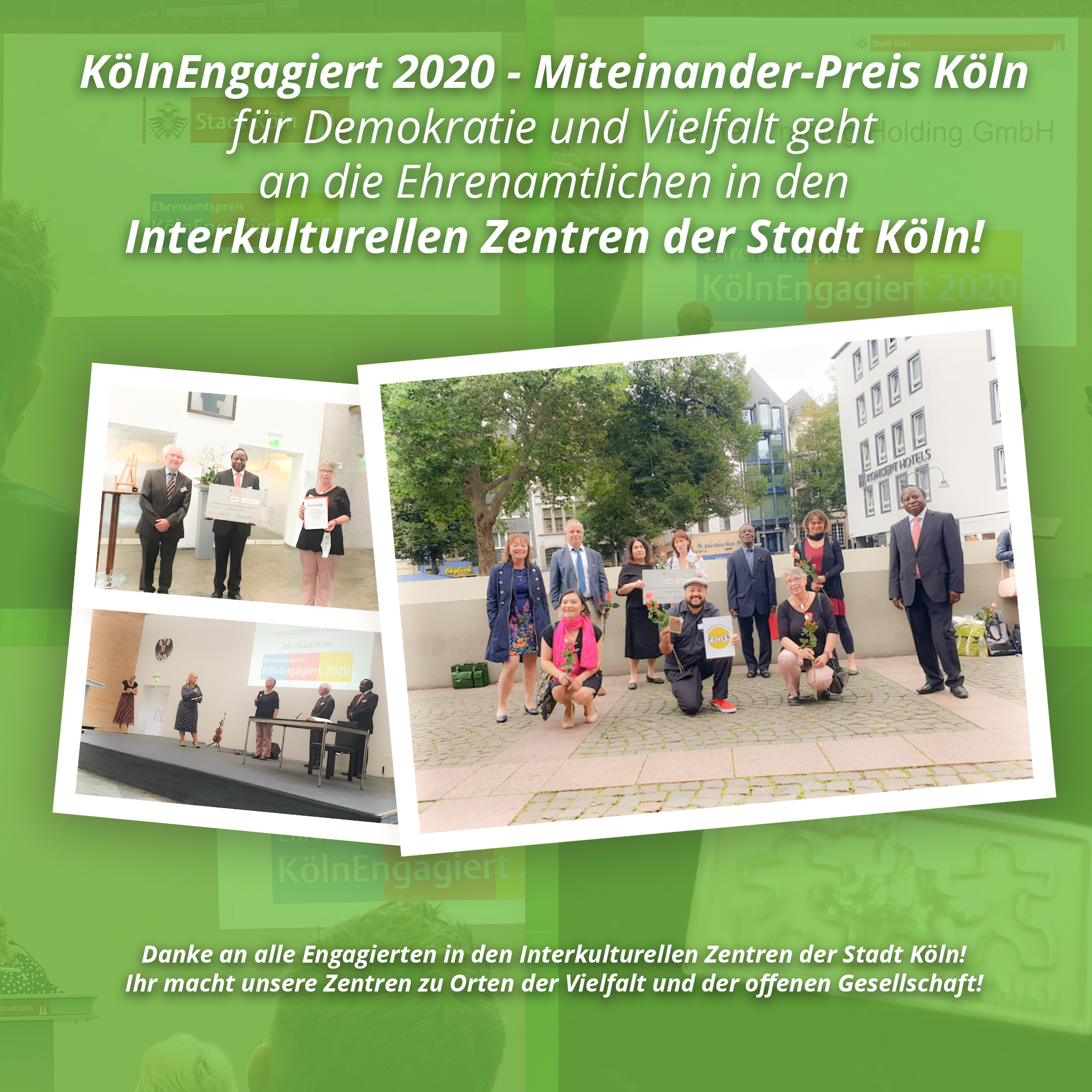 Interkulturelle Zentren und die ehrenamtlich Engagierten zum Miteinander-Preis für Demokratie und Vielfalt